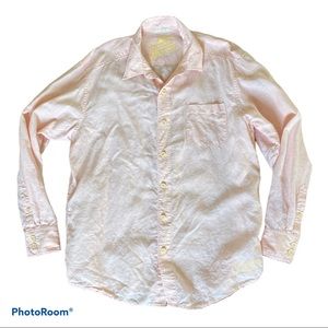 Tommy Bahama Pale Peach-coral Linen Button Up